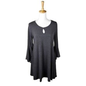 Shop Basic Bell Sleeve Shift Dress Charcoal Gray Size Large